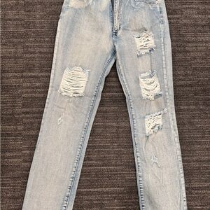 Superdown Blue Jeans Distressed Style